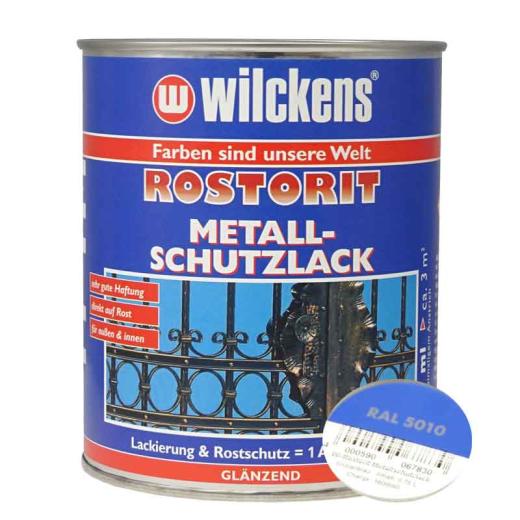 WILCKENS Rostorit Metall-Schutzlack enzianblau RAL 5010