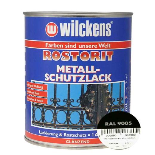 WILCKENS Rostorit Metall-Schutzlack tiefschwarz RAL 9005