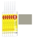6x 310 ml weber.fug 880, Fliesen-Silikon, innen + außen - zementgrau