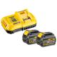 DeWALT DCB118T2-QW 108 Wh XR FLEXVOLT Starter-Set Akku Starter-Set, inklusive 2x Akku und 1x Schnellladegerät DCB118-QW