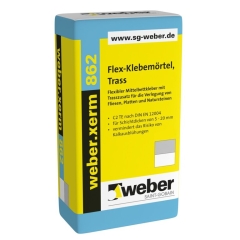 weber.xerm 862 Flex- Klebemörtel Trass weiß, 25kg Sack