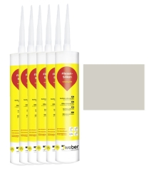 6x 310 ml weber.fug 880, Fliesen-Silikon, innen + außen - pergamon/jasmin
