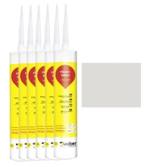 6x 310 ml weber.fug 880, Fliesen-Silikon, innen + außen - weiß