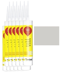 12x 310 ml weber.fug 880, Fliesen-Silikon, innen + außen - silbergrau