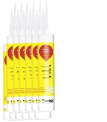 12x 310 ml weber.fug 880, Fliesen-Silikon, innen + außen - transparent