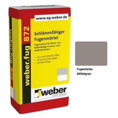 weber.fug 872 Schlämmfähiger Fugenmörtel 25kg - mittelgrau
