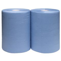 Putzpapier blau, 3-lagig, ca. 38x36 cm, 2 Rollen a 500 Blatt